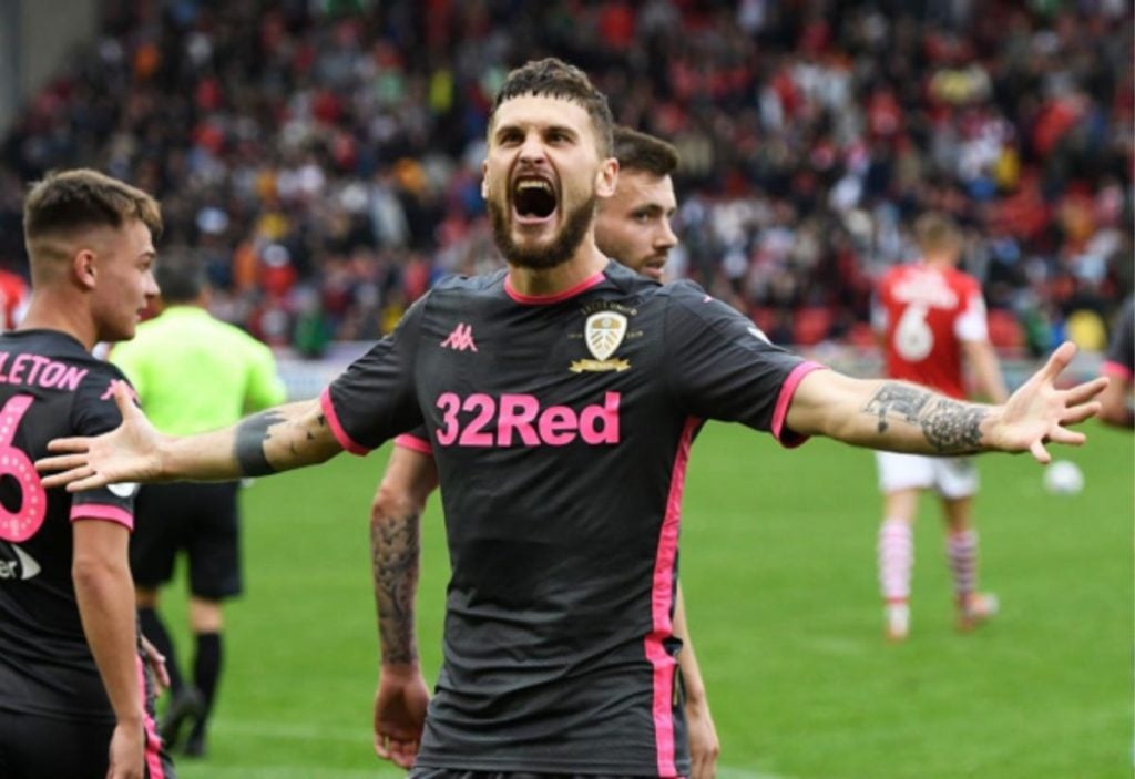 Mateusz Klich in action for Leeds United