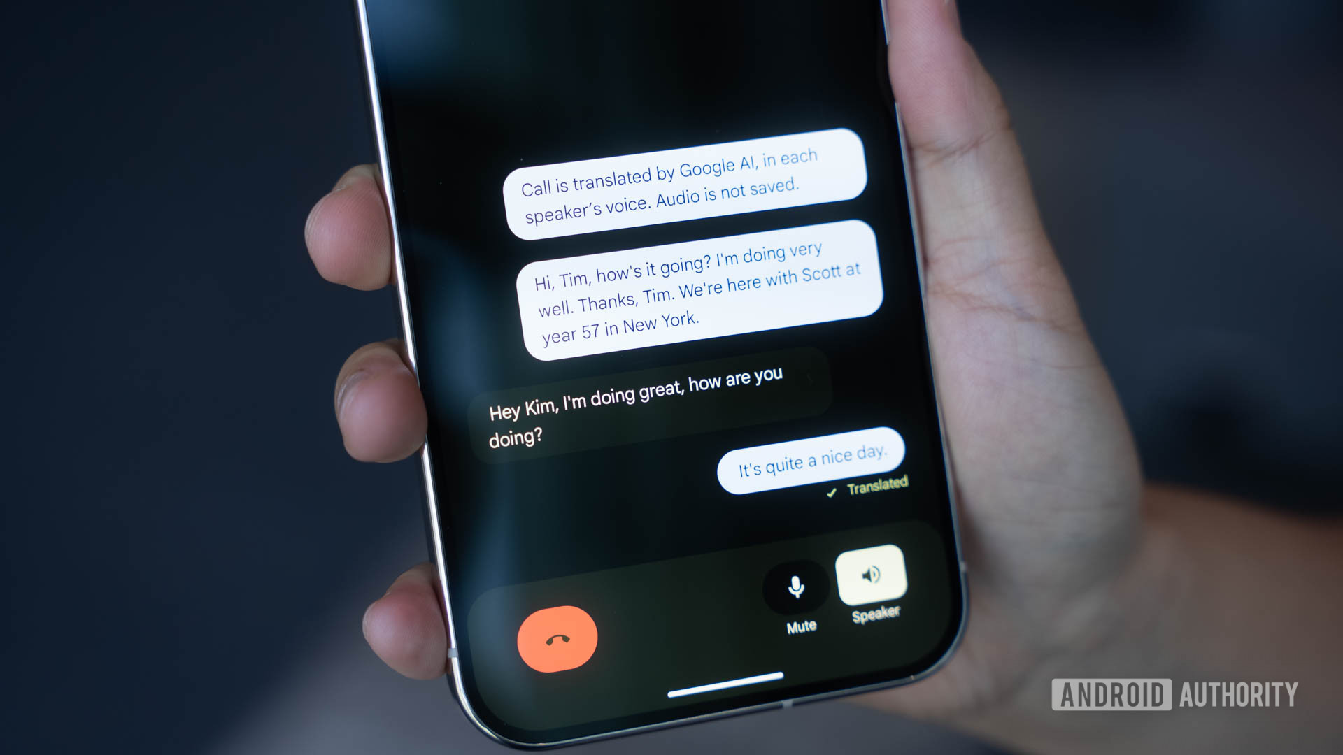 Voice Translate on Google Pixel transcription of conversation