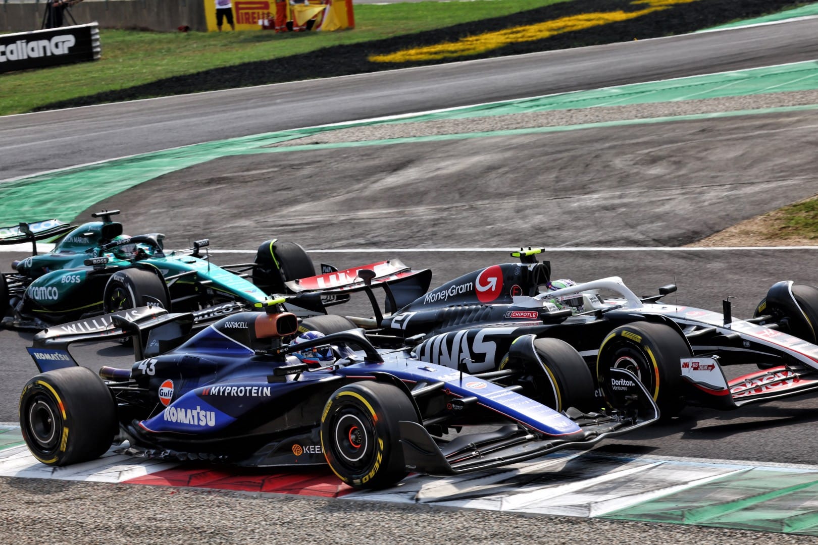 Franco Colapinto, Nico Hulkenberg and Lance Stroll, F1