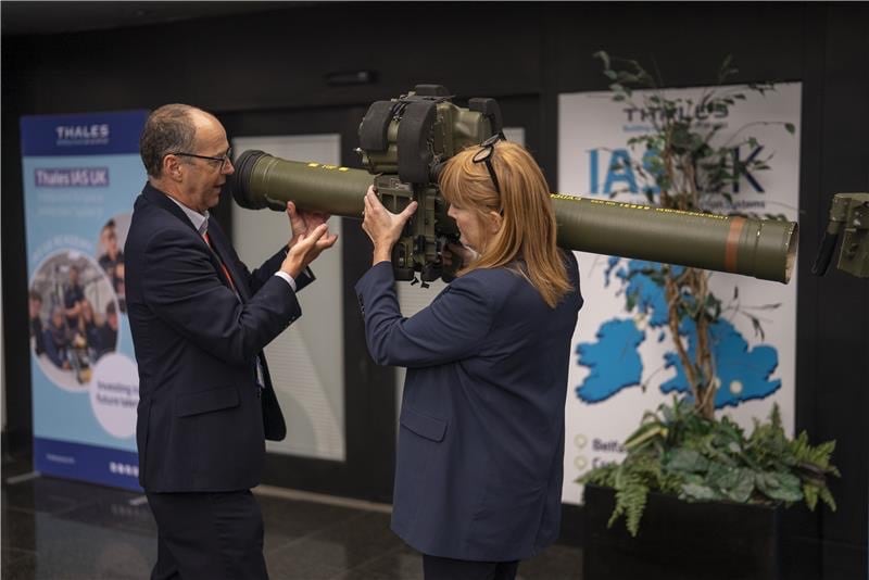 UK Industry Minister Sarah Jones pictured at the Thales factory during her visit to Belfast last month.