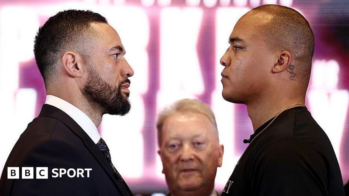 Joseph Parker faces off with Fabio Wardley at a news conference