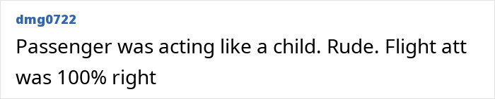 Text message criticizing entitled passenger who was kicked off flight after telling attendant to shut up.