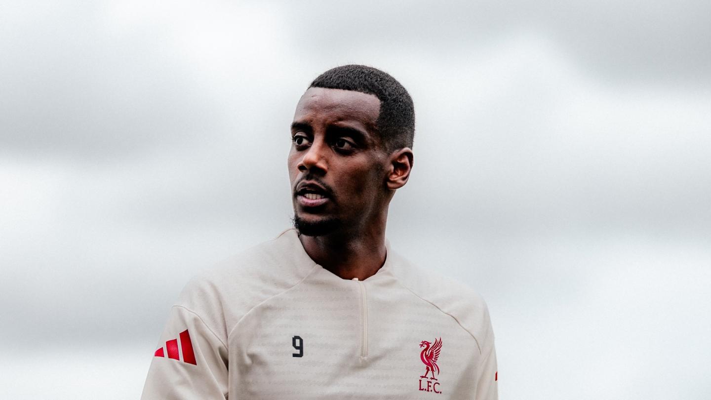 Photos: Alexander Isak completes first training session with Liverpool