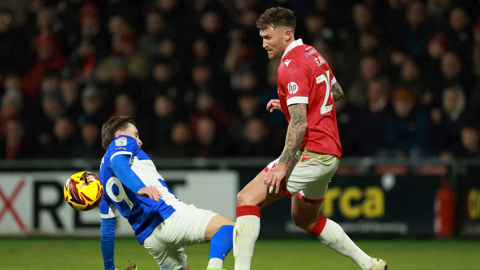 Alfie May playing for Birmingham City vs Wrexham