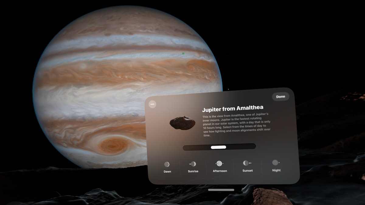 Apple's visionOS Jupiter Environment Features Moving Great Red Spot & Dynamic Shadows