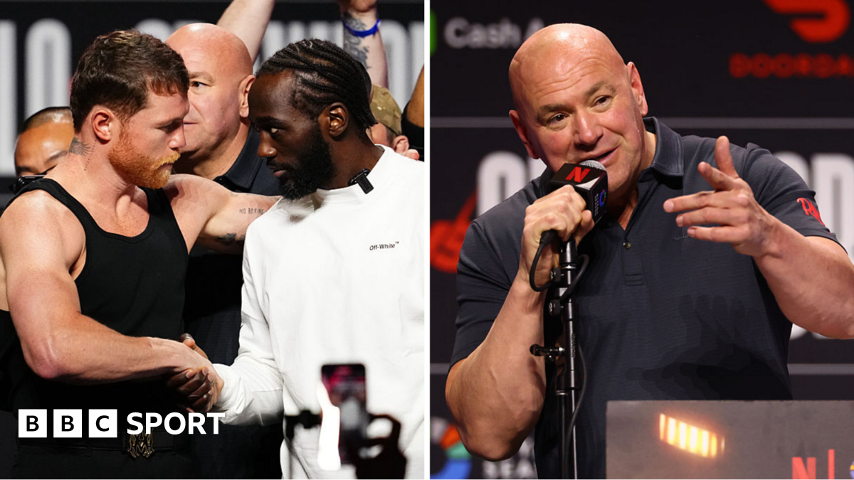 Saul 'Canelo' Alvarez and Terence Crawford shake hands