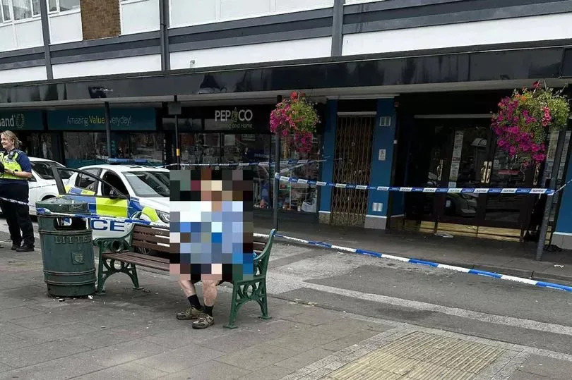 A second view of the police cordon surrounding The Spread Eagle Wetherspoon's pub in Warwick Road, Acocks Green, Birmingham