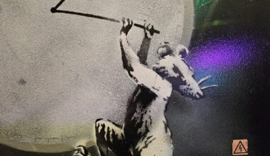 Banksy’s clock-hanging rat finds a home at the London Transport Museum