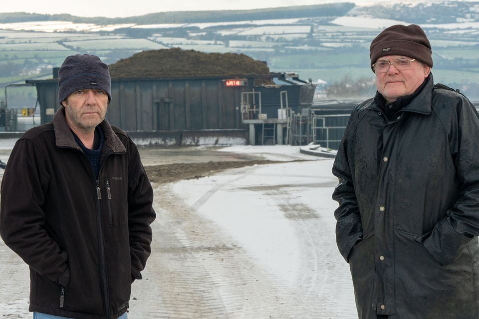 Raymond Pollock (right) and son Glenn, on whose land the plant is. Pic: Martin McKeown