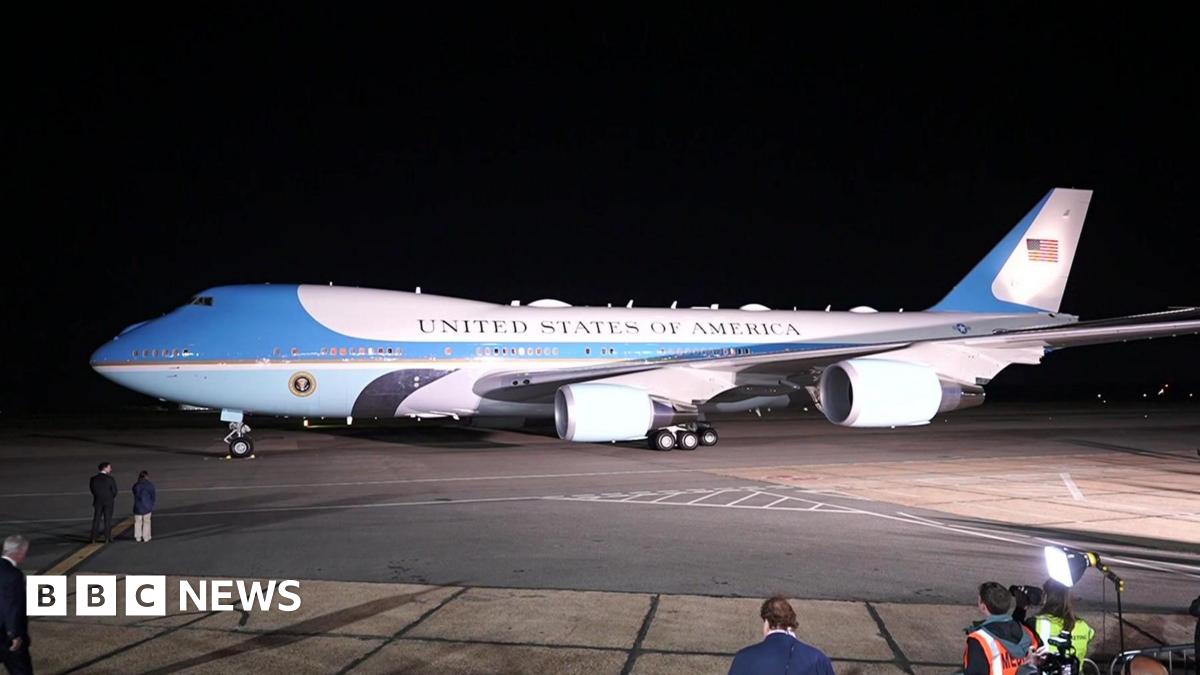 President Donald Trump lands in UK for second state visit - follow live