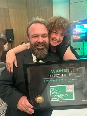 Natalie and Neil Barstow from Fforest Fields were delighted with their award after over 30 years in the business