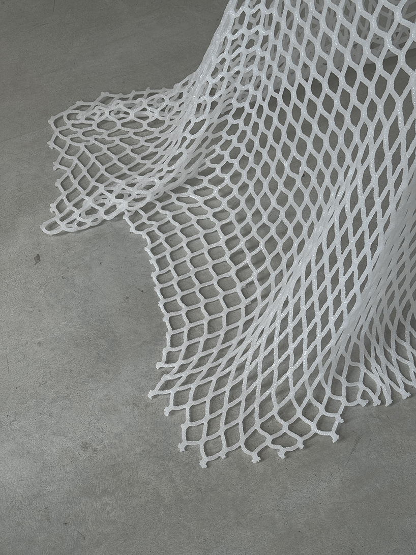 discarded polypropylene nets reshape into permeable functional sculptures by iranzo