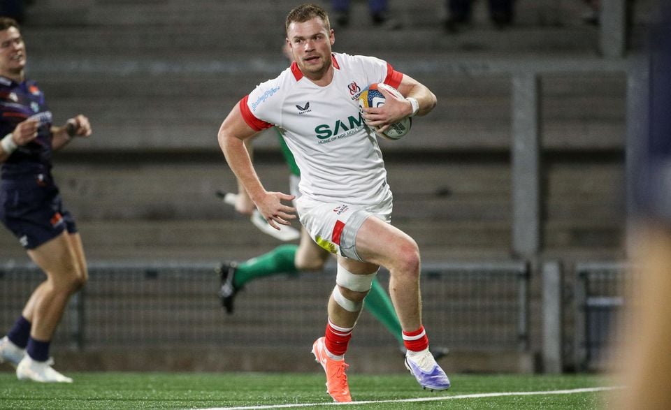 Zac Ward crosses to score for Ulster