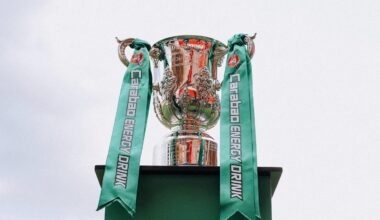 The Carabao Cup trophy on display