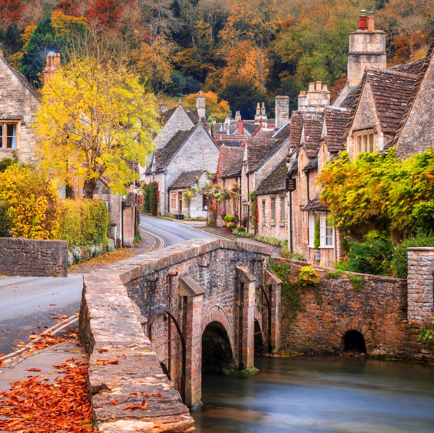 castle combe in wiltshire, england in the autumn