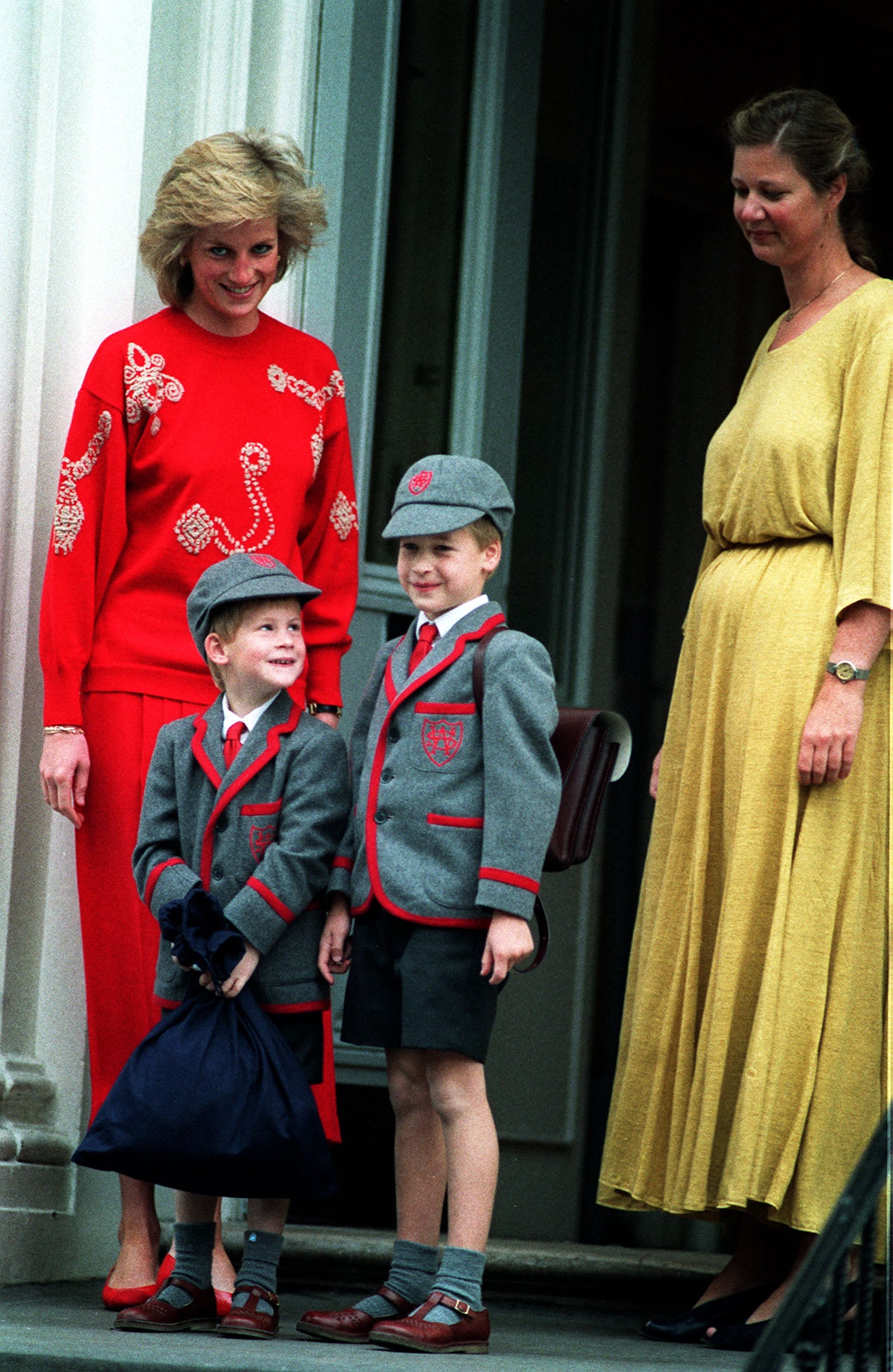 Princes Harry and William on Harry’s first day at Wetherby School