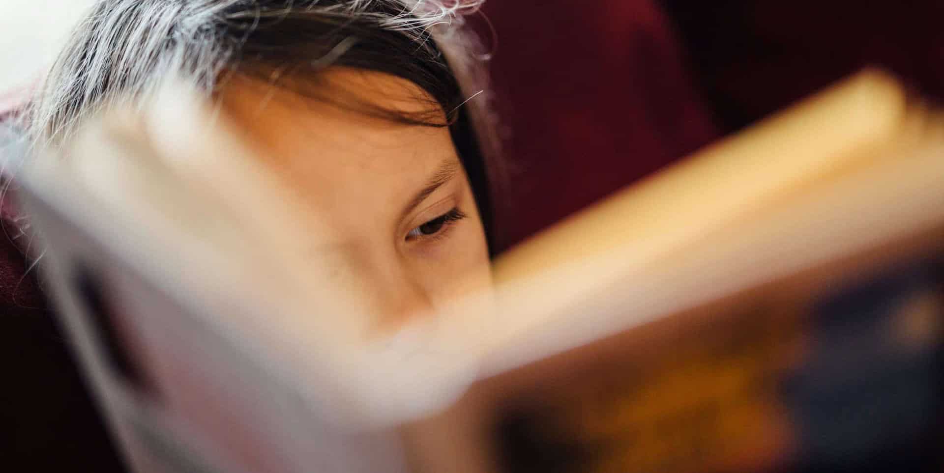 child reading a book