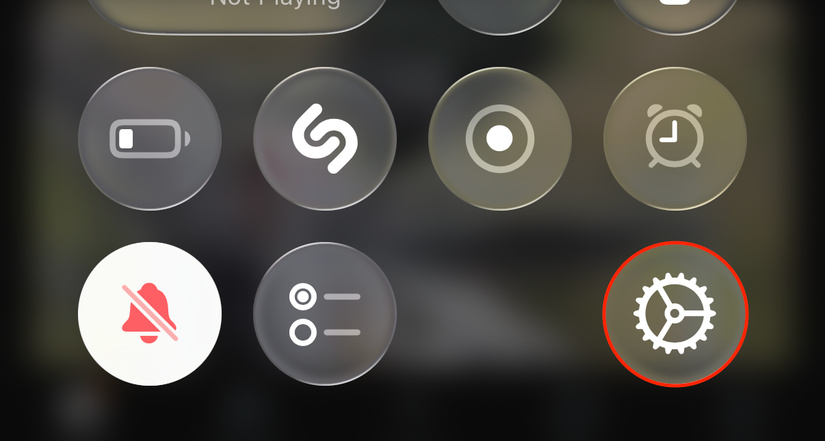 Control Center for iPhone with highlighted Shortcut control.