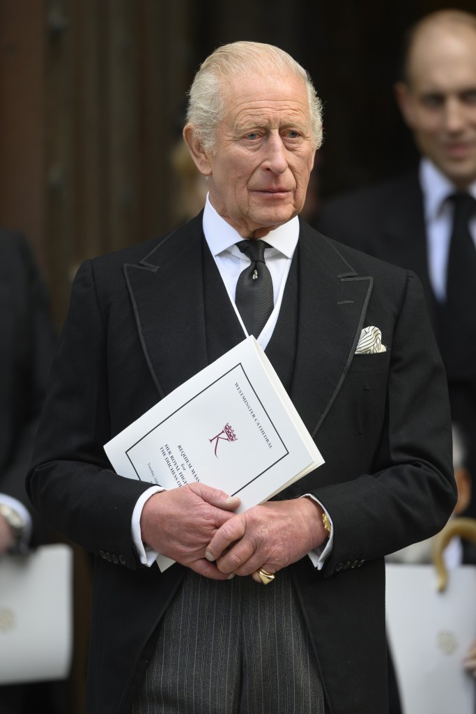 King Charles at the funeral of the Duchess of Kent