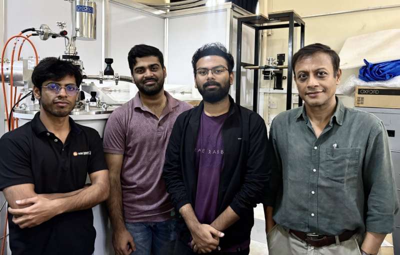 The team at IISc leading the work. Left to right: Akash Gugnani, Aniket Majumdar, Pritam Pal, Arindam Ghosh. Credit: Aniket Majumdar Cracking graphene's quantum code