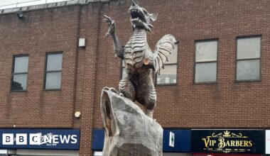 County's dragon sculpture damaged with saw