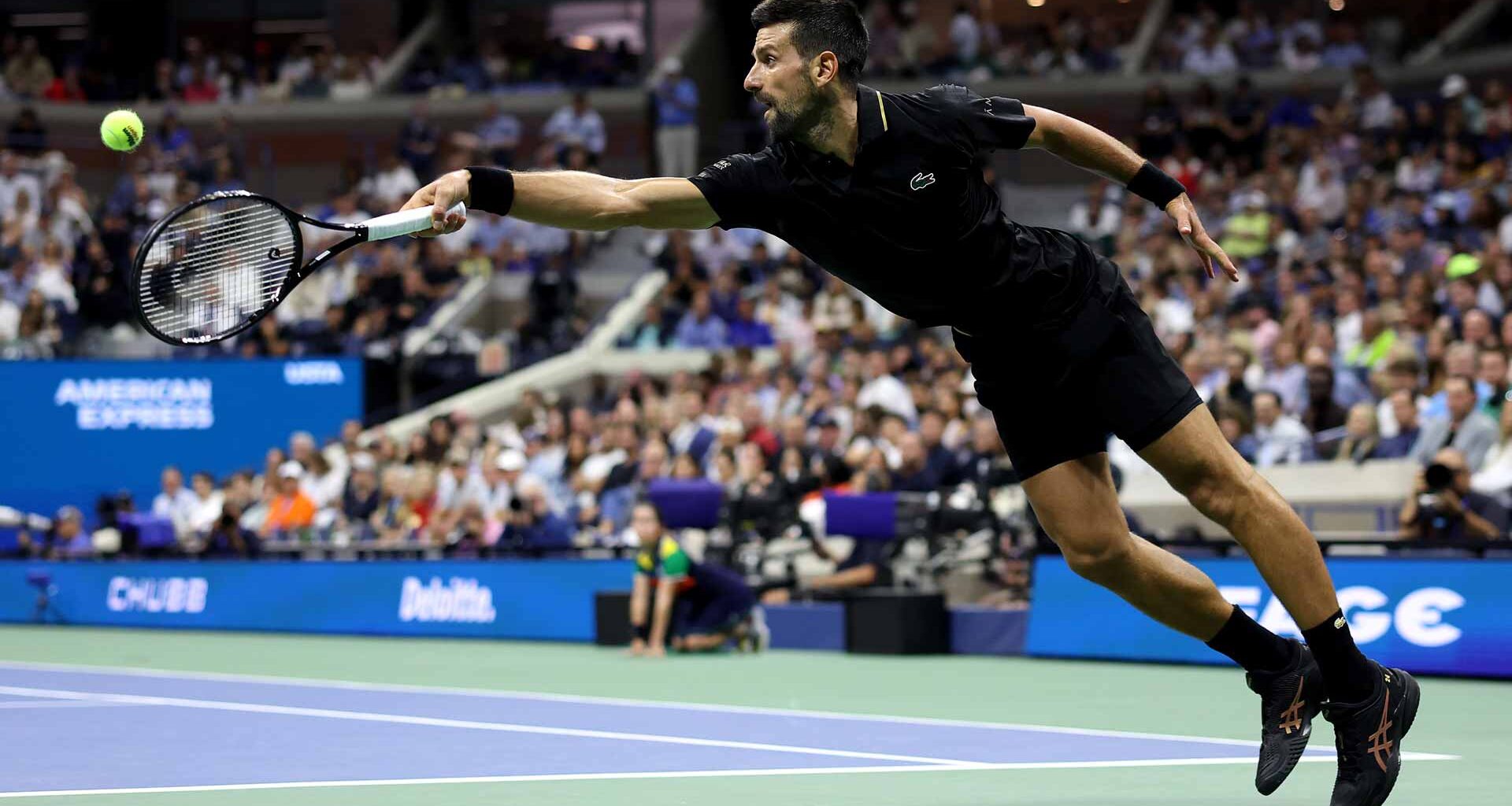 Novak Djokovic needs just three sets to oust Jan-Lennard Struff in the fourth round of the US Open Sunday evening.