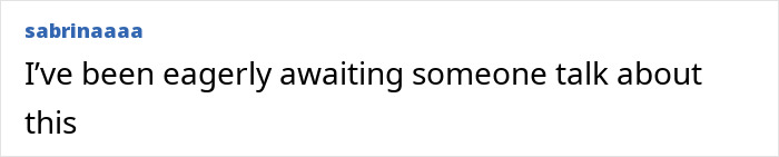 Comment text on a white background with username sabrinaaaa expressing eagerness for someone to discuss the insane doctor case of hair and teeth inside a girl.
