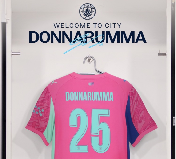 Donnarumma will be the 11th player to wear no. 25 at City