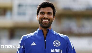 Washington Sundar warming up for India