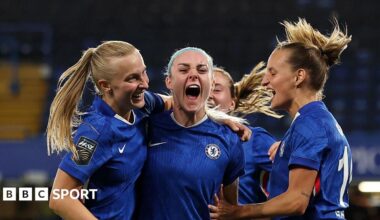 Aggie Beever-Jones celebrates scoring for Chelsea