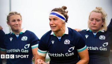 Rachel Malcolm leads a team talk
