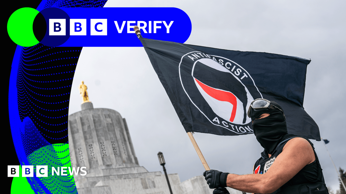 BBC Verify Live: Investigating whether Donald Trump has the power to ban US antifa movement
