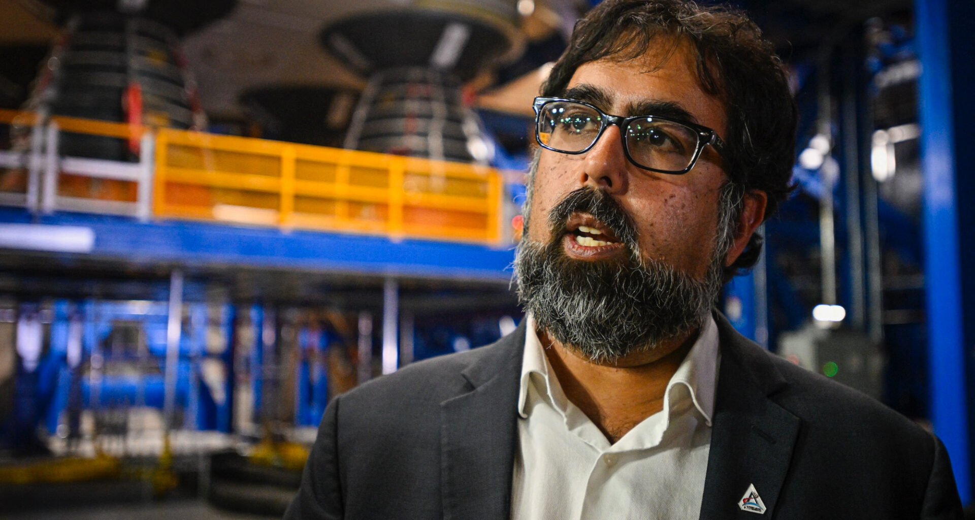 Amit Kshatriya, then NASA deputy associate administrator of the Moon to Mars Program, speaks to the press during an Artemis media event in the Vehicle Assembly Building at Kennedy Space Center in Florida, on Dec, 16, 2024.