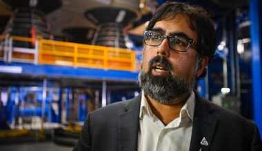 Amit Kshatriya, then NASA deputy associate administrator of the Moon to Mars Program, speaks to the press during an Artemis media event in the Vehicle Assembly Building at Kennedy Space Center in Florida, on Dec, 16, 2024.
