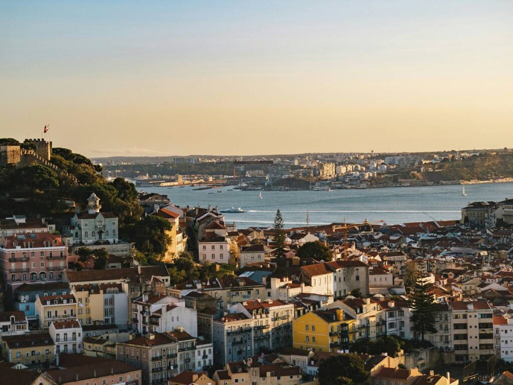 An aerial view across Lisbon