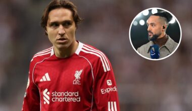 Theo Walcott was visibly shocked after hearing Federico Chiesa Liverpool verdict