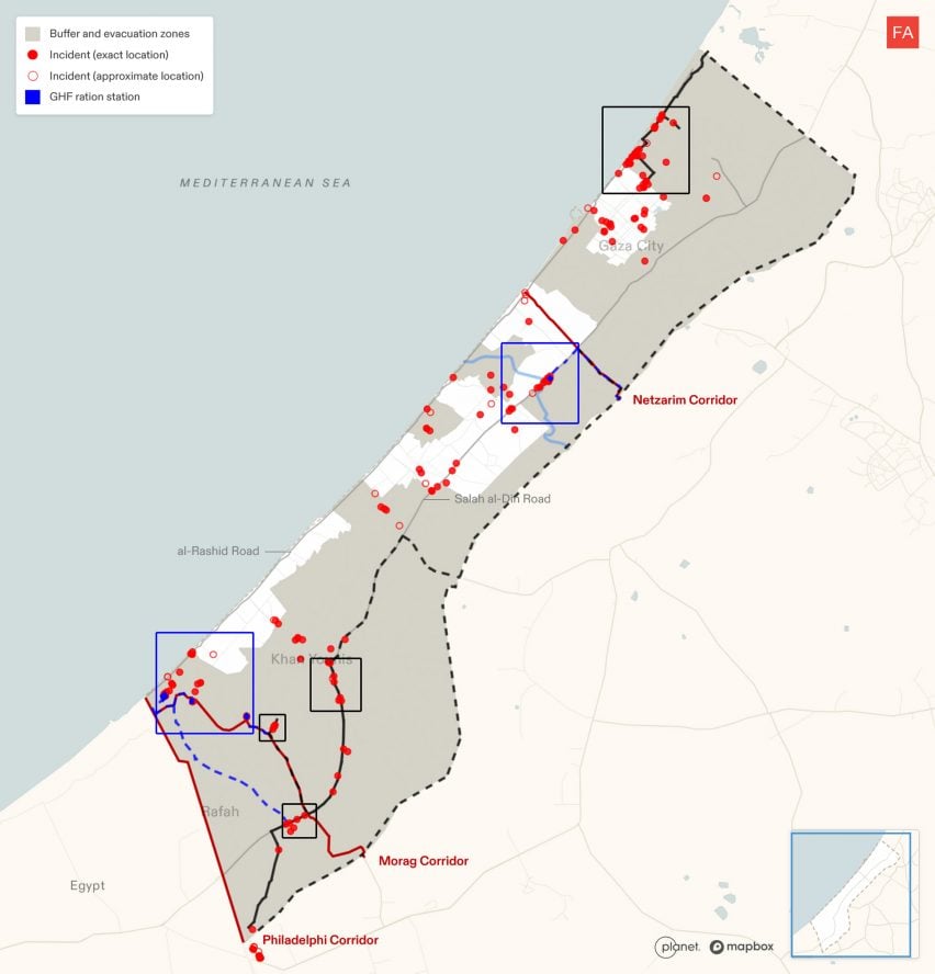 Map from The Architecture of Genocidal Starvation report by Forensic Architecture and the World Peace Foundation