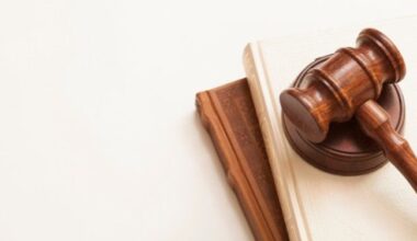 a gavel resting on books