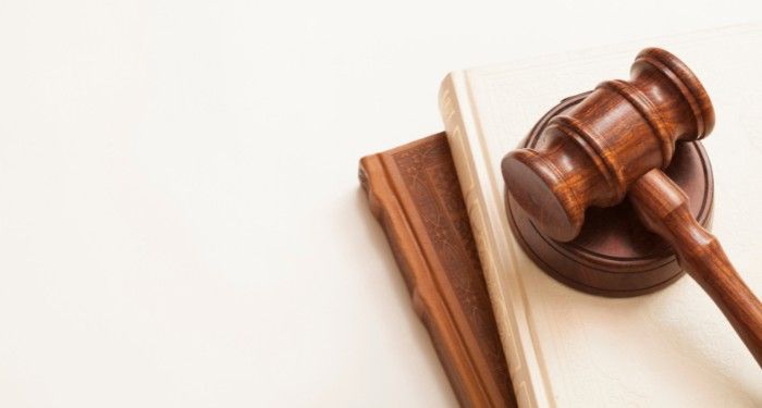 a gavel resting on books