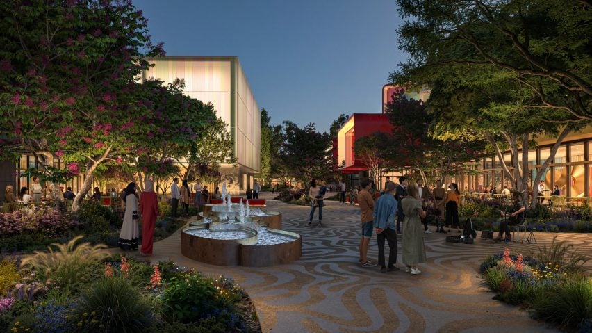 Outdoor view of mixed-use district by Gensler