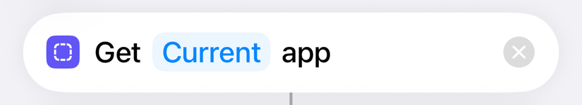 Get Current App iOS shortcut action.