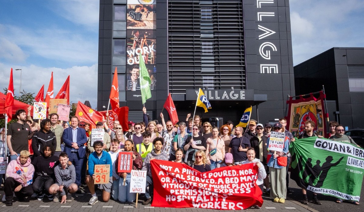 Glasgow hotel strike: Photo: @FairHospitality / X