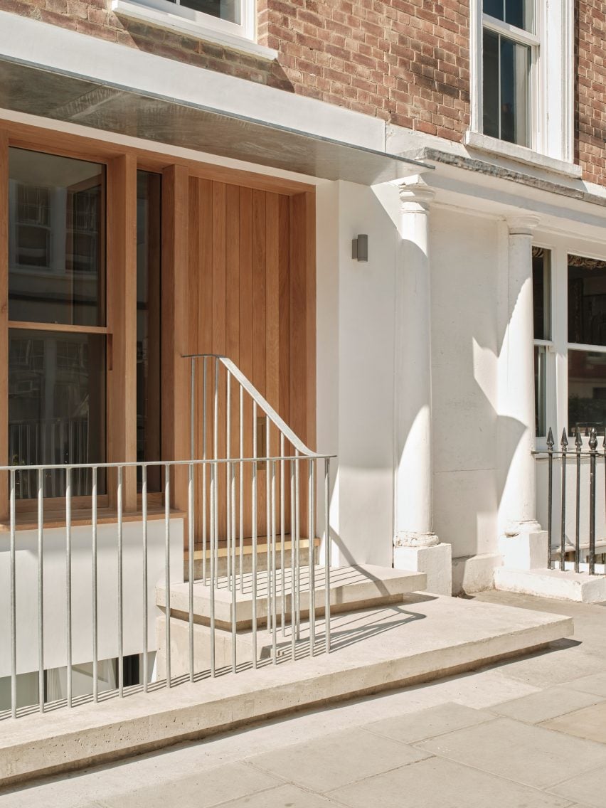 Oak entrance to Notting Hill home