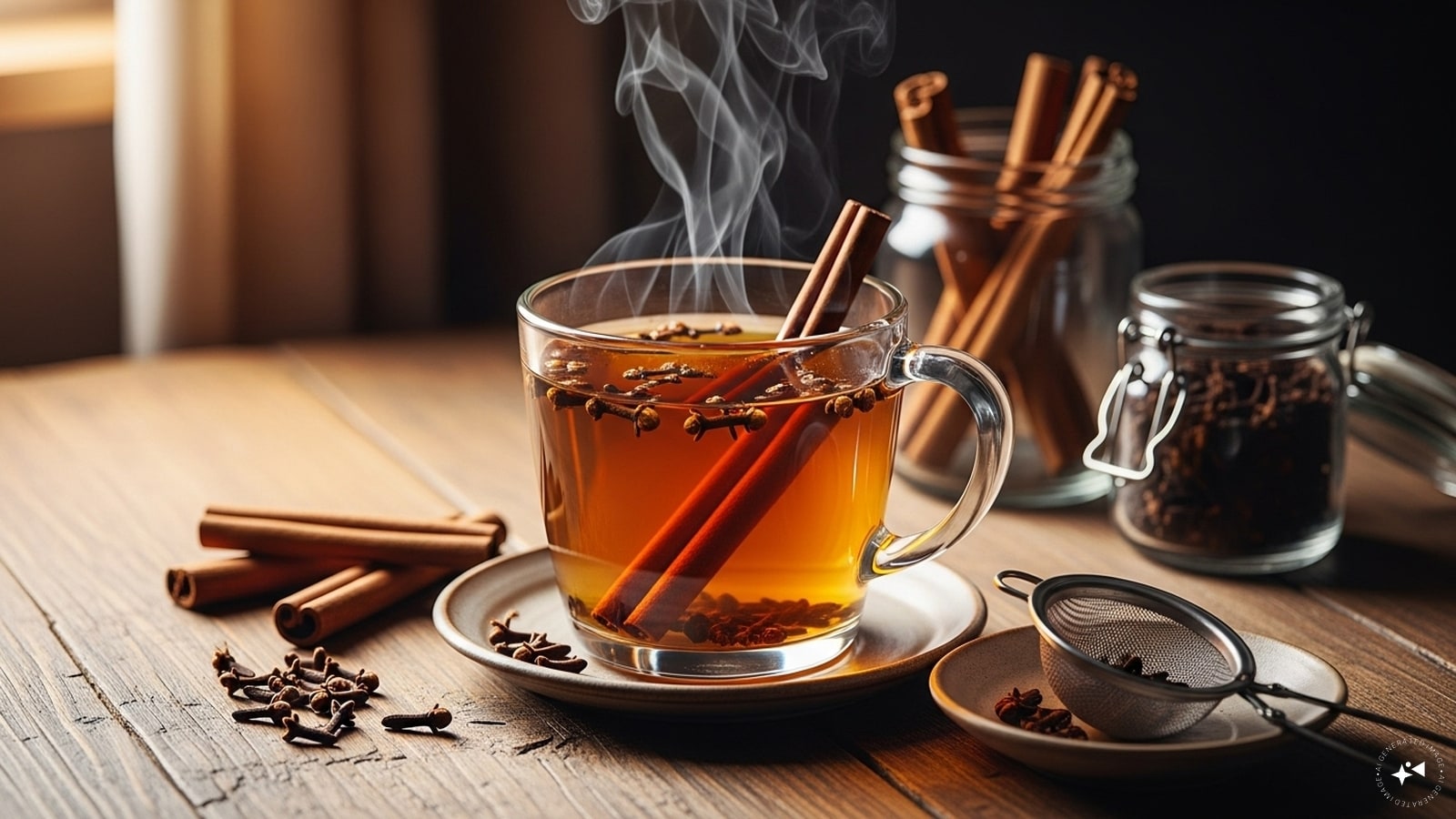 Cinnamon-Clove Tea: A warming infusion that supports digestion and immunity. Steep cinnamon sticks and cloves in hot water for a spicy, soothing drink. Cinnamon-Clove Tea: A warming infusion that supports digestion and immunity. Steep cinnamon sticks and cloves in hot water for a spicy, soothing drink.