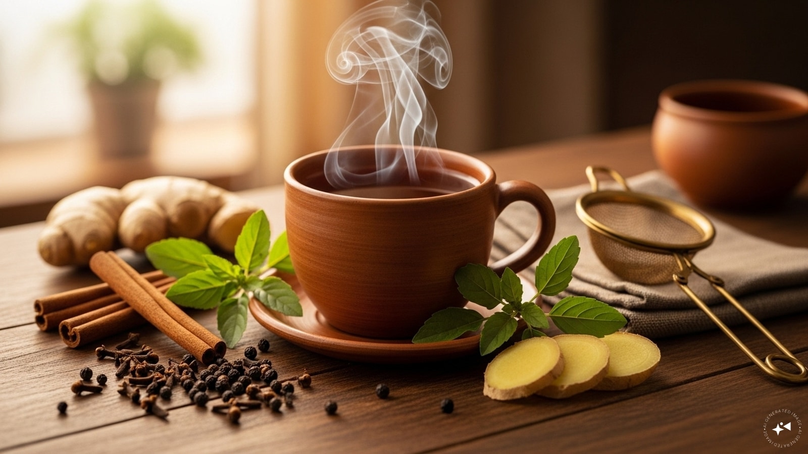 Herbal Kadha: A traditional drink made with cloves, cinnamon, black pepper, tulsi, and ginger. Boil in water, strain, and sip warm. Helps fight cold, cough, and seasonal flu. Herbal Kadha: A traditional drink made with cloves, cinnamon, black pepper, tulsi, and ginger. Boil in water, strain, and sip warm. Helps fight cold, cough, and seasonal flu.