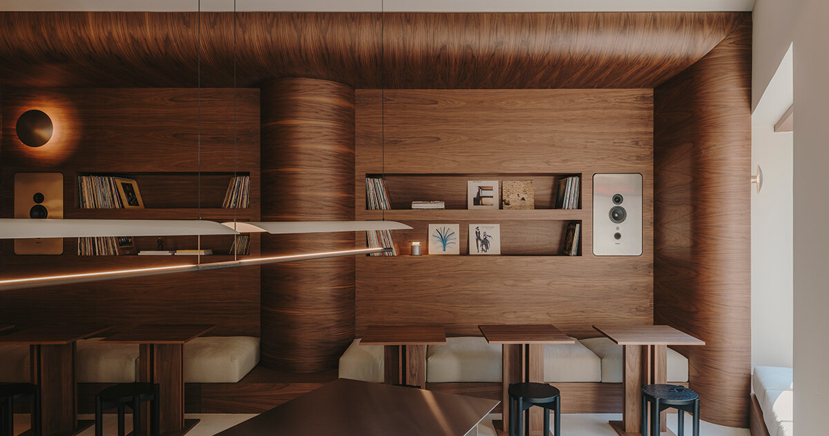 inspired by japanese listening bars, isern serra's JAÇ hifi café opens in barcelona
