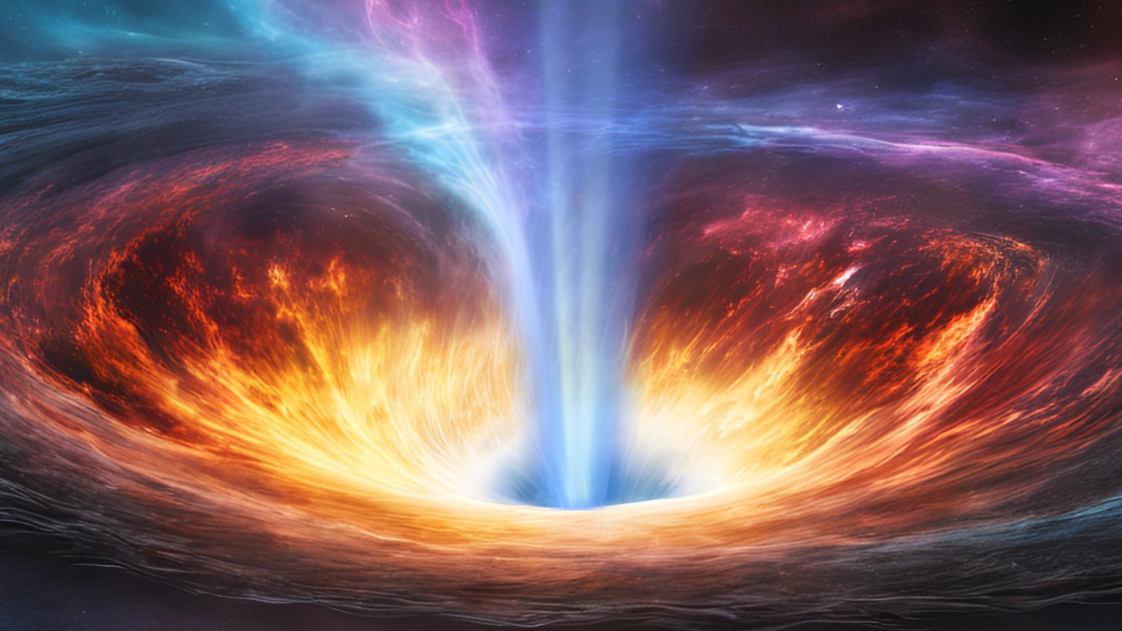 Matter surrounds a feeding black hole, with this cosmic messy eater spitting away a great deal of this material
