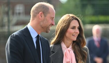 Kate Middleton wears pieces by Burberry, Jigsaw and more for visit to Farnborough Road Infant and Junior School on Sept. 23, 2025 in Southport, England.