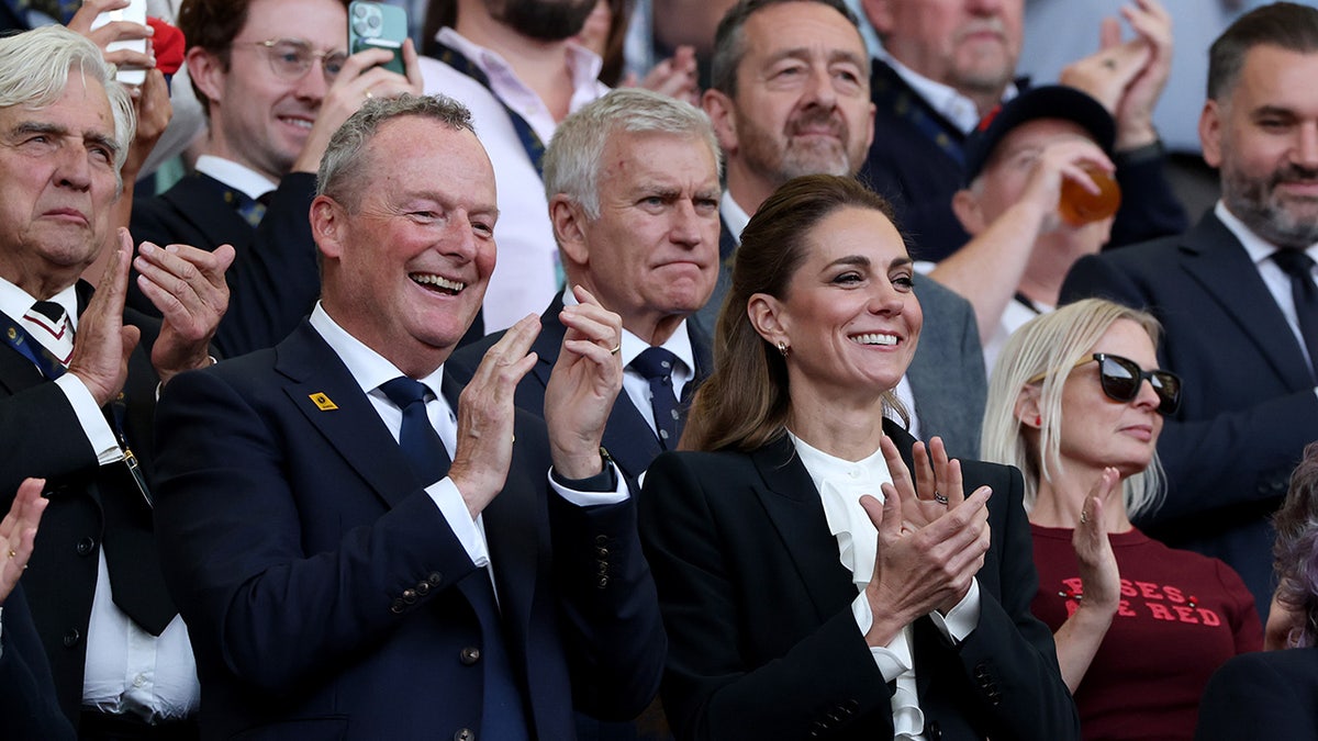 Kate Middleton shows off darker hair at rugby match