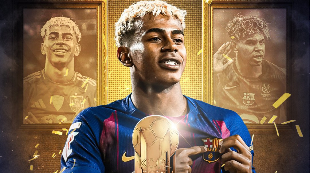 Lamine Yamal beats Désiré Doué to Kopa trophy - More records tumbled Lamine Yamal beats Désiré Doué to Kopa trophy - More records tumbled